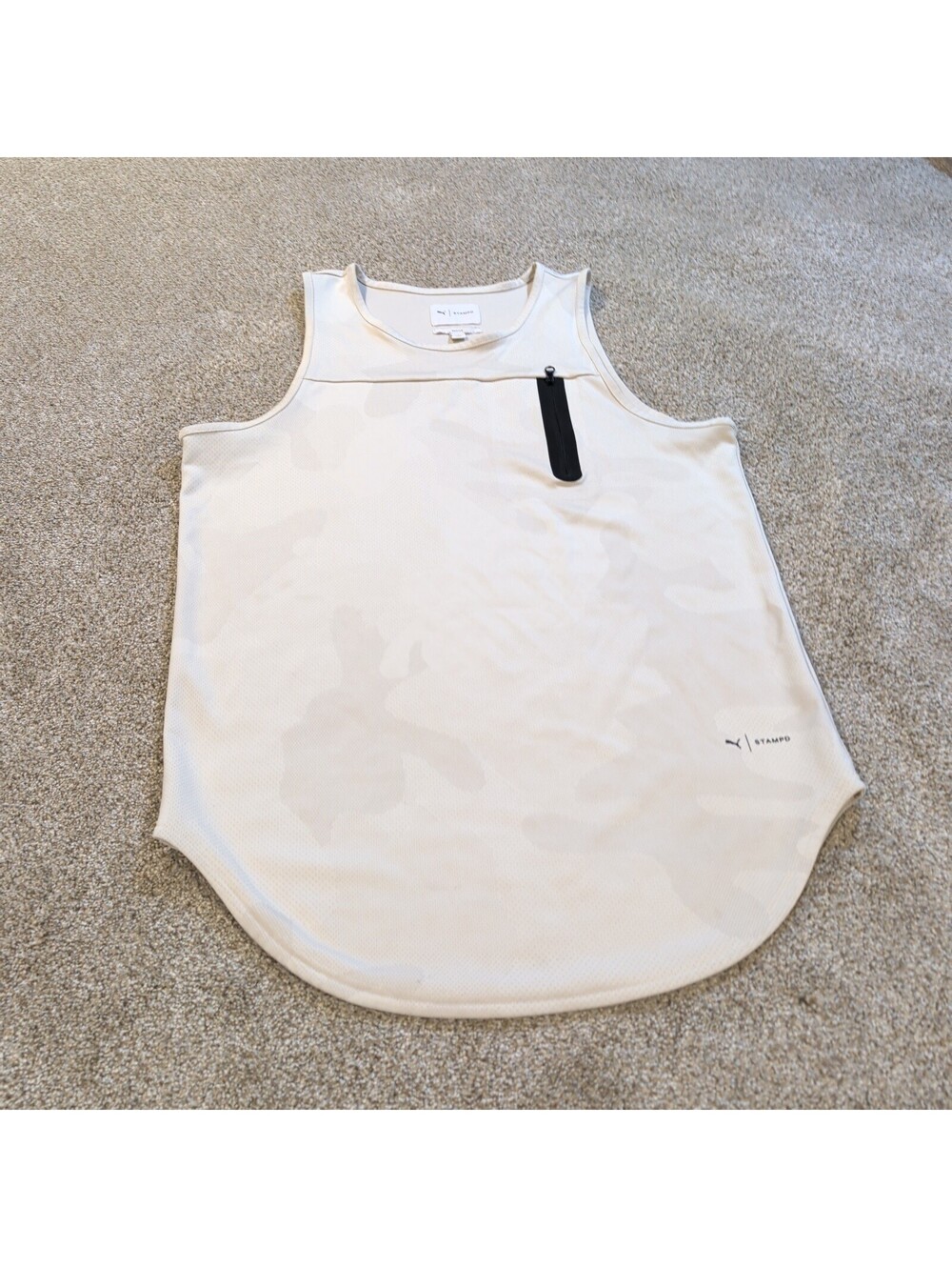 Puma x Stampd White Camouflage Mesh Tank Top Medium